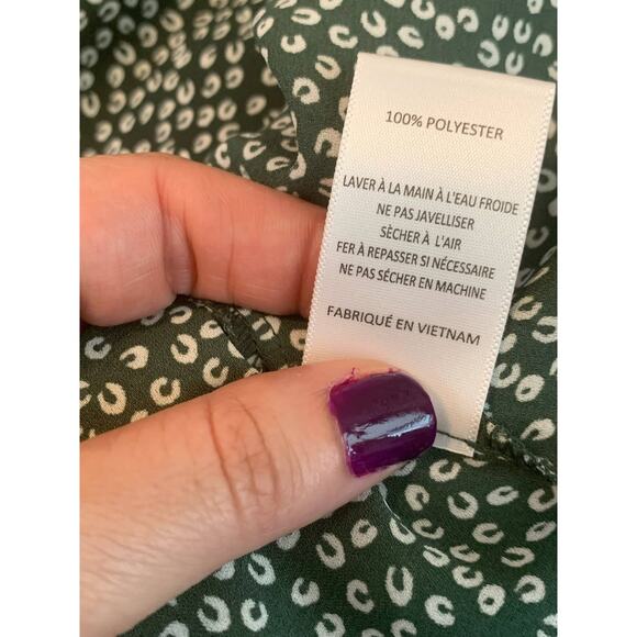 All in Favor green white print long sleeves tunic Blouse size XXL - Picture 4 of 11